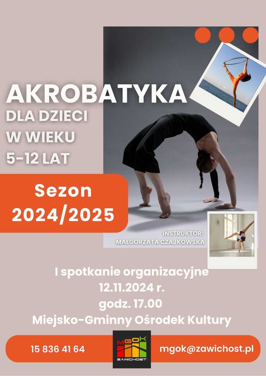 I spotkanie organizacyjne związane z planowanymi zajęciami z akrobatyki dla dzieci w wieku 5-12 lat w sezonie 2024/2025