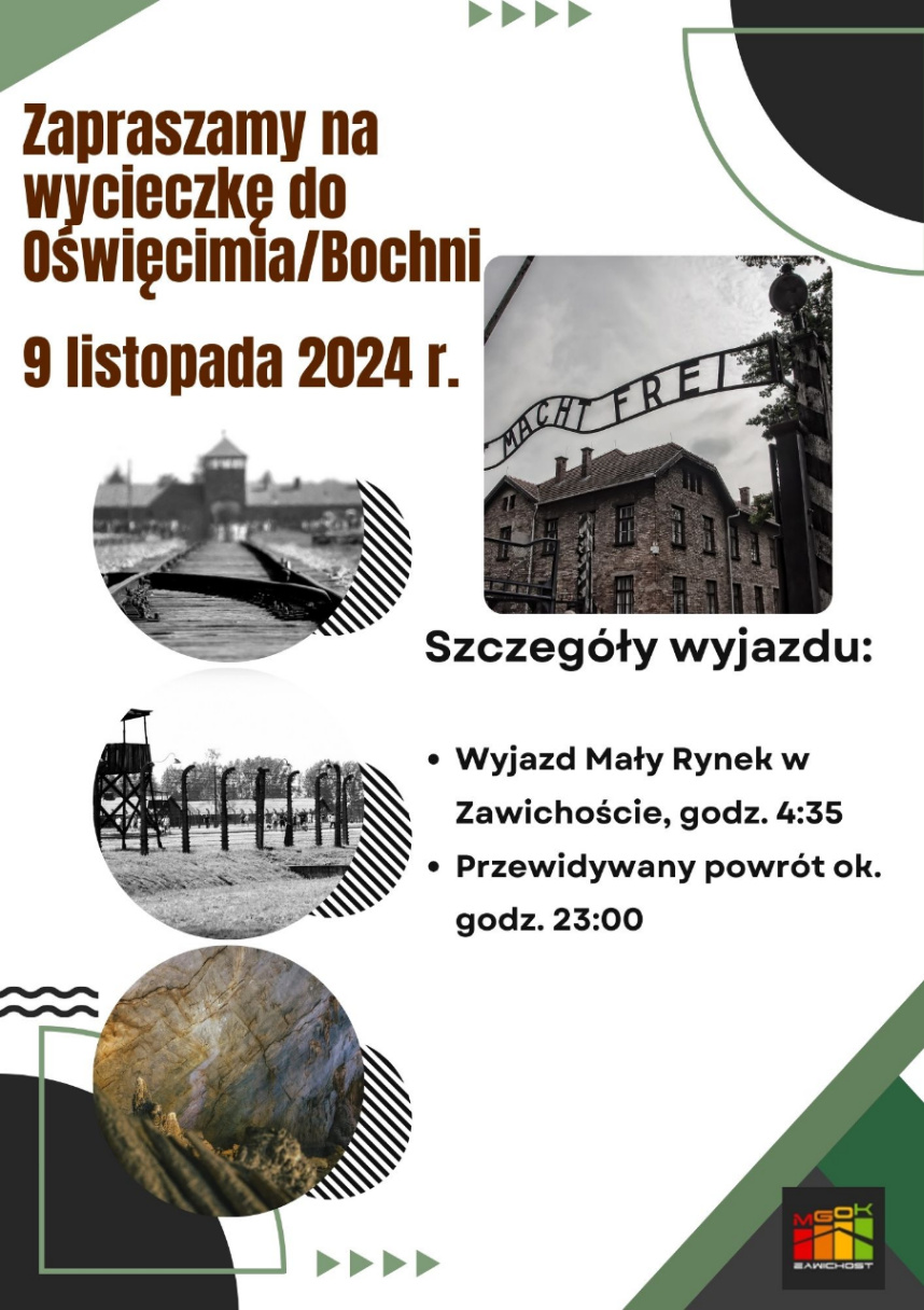 Informacja w sprawie wycieczki do Oświęcimia,  Bochni